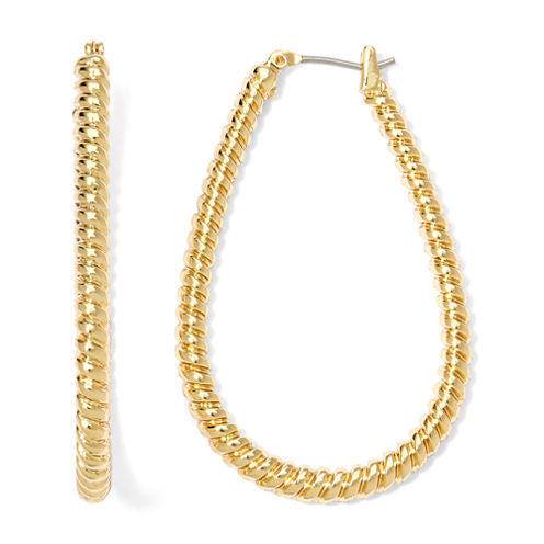 Monet® Gold-Tone Textured Rope Hoop Earrings