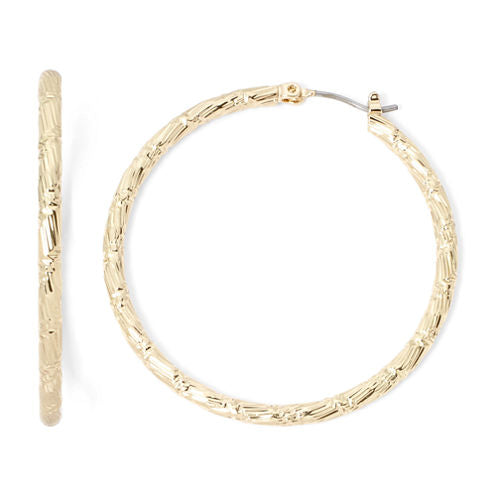 Monet® Gold-Tone Textured Hoop Earrings