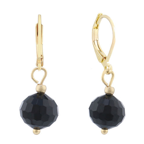 Monet® Gold-Tone Black Bead Drop Earrings