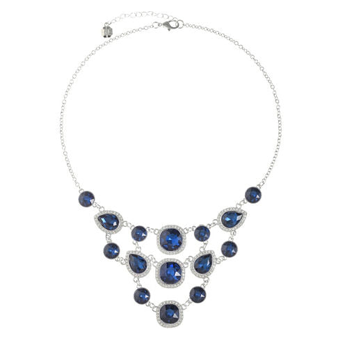 Monet Jewelry Womens Blue Statement Necklace