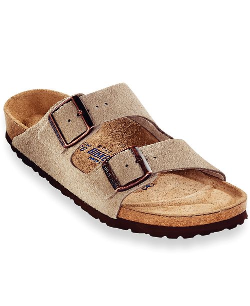 Men's Arizona Soft Footbed Two Band Suede Sandals