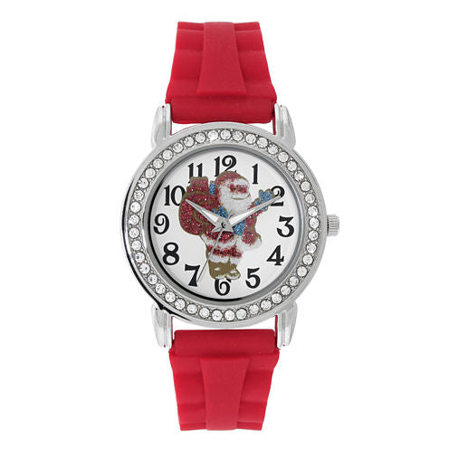 Mixit™ Womens Red Christmas Tree Watch