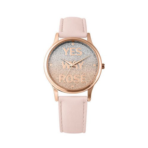 Mixit Glitter Dial Womens Pink Strap Watch-Pts2726rgpk