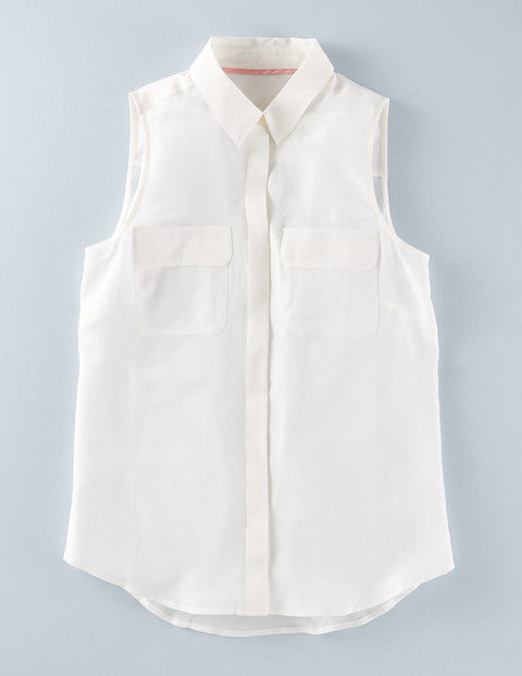 Sleeveless Silk Shirt