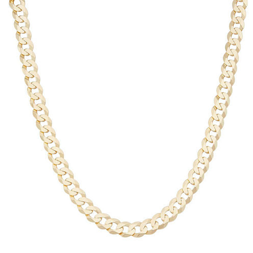 Mens18K Yellow Gold Over Silver 8.4mm 24" Curb Chain Necklace