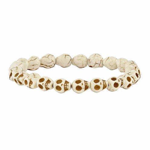 Mens White Beaded Bracelet