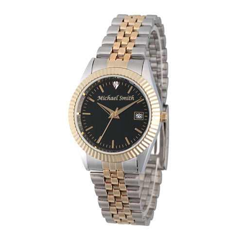 Mens Two Tone Bracelet Watch-Pw00176