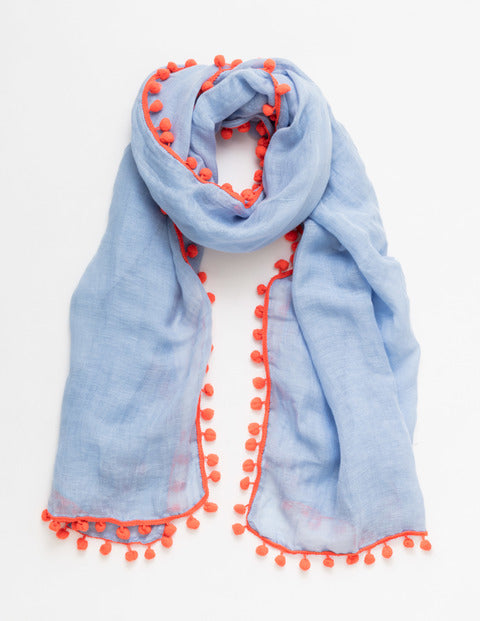 Pom Pom Linen Scarf