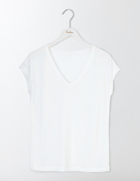 V-neck Linen Tee