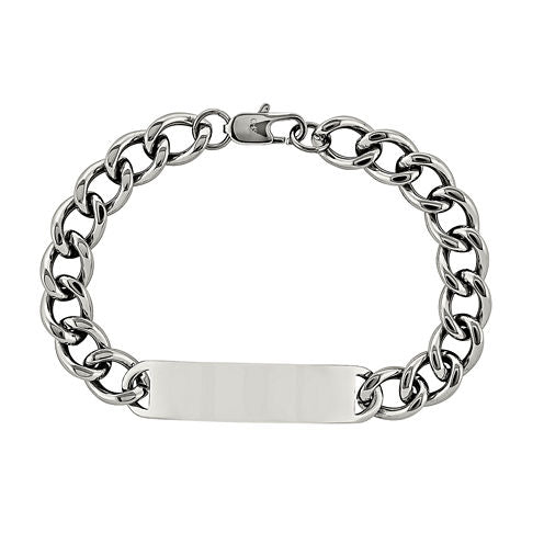 Mens Stainless Steel ID Chain Bracelet