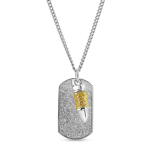 Mens Stainless Steel Dog Tag Pendant Necklace