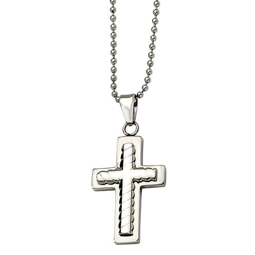 Mens Stainless Steel Cross Pendant