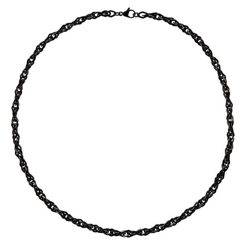 Mens Stainless Steel Chain & Black Ip-Plated Necklace