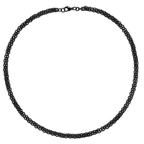 Mens Stainless Steel Black Ip-Plated Chain Necklace