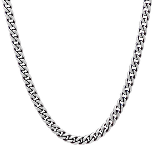 Mens Stainless Steel 24 Inch Matte Blue IP Finish Chain Necklace