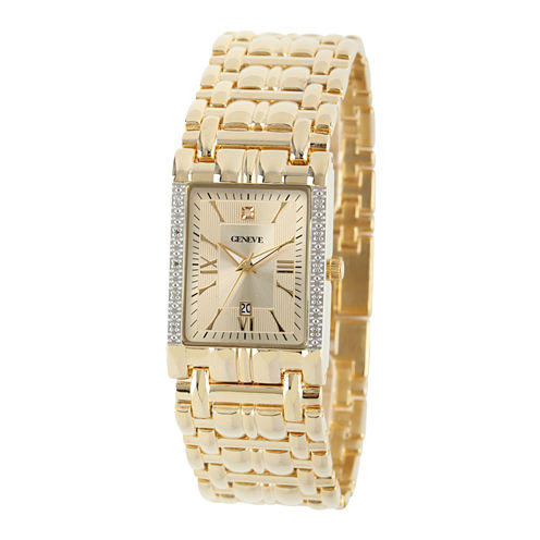 Mens Gold Tone Bracelet Watch-508881