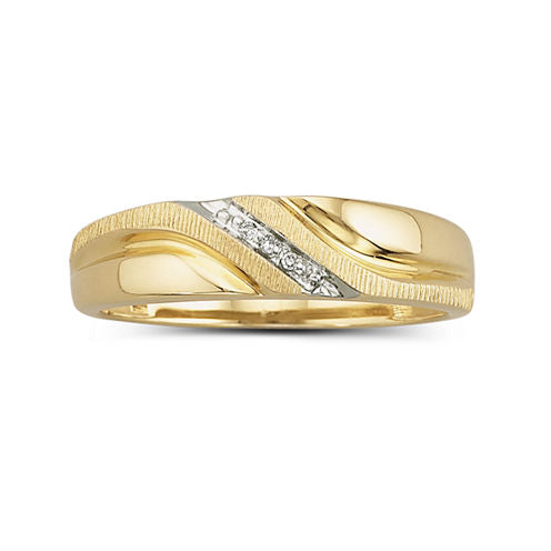 Mens Diamond Accent Band Ring 10K Gold