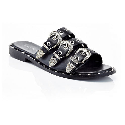 Henry Ferrera Motive-100/Black Womens Flat Sandals