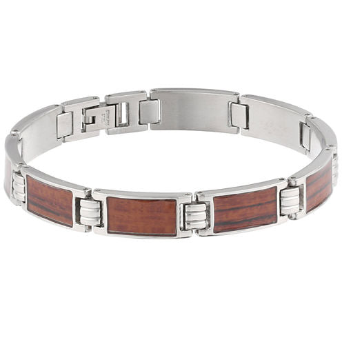 Mens 9 Inch Stainless Steel Link Bracelet