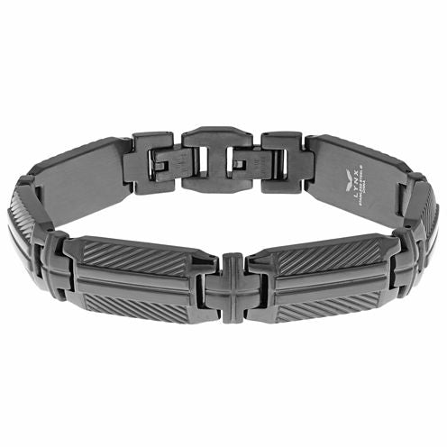 Mens 8 1/2 Inch Stainless Steel Link Bracelet