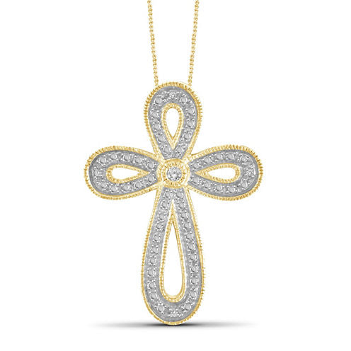 Womens Diamond Accent White Diamond Round Pendant Necklace