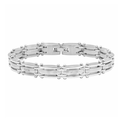 Mens 1/10 CT. T.W. Diamond Stainless Steel Bracelet