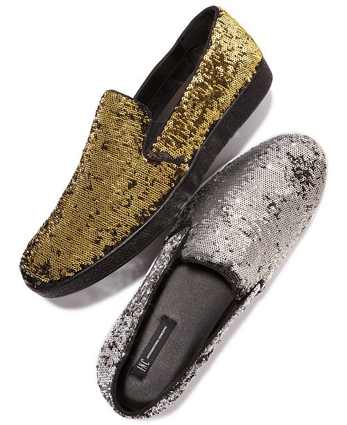 I.N.C. Men's Flash Sequin Slip-Ons, Created for Macy's