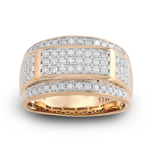 Mens 1 CT. T.W. Diamond 10K Yellow Gold Frame Ring