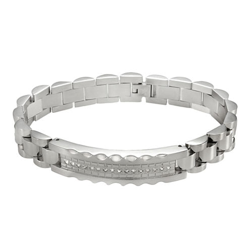 Men’s 1/5 CT. T.W. Diamond Stainless Steel Bracelet