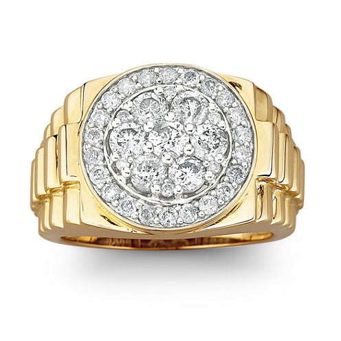 Men's Diamond Cluster Ring 2 CT. T.W. 10K Gold