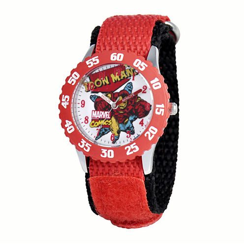 Marvel® Iron Man Kids Red Nylon Strap Watch