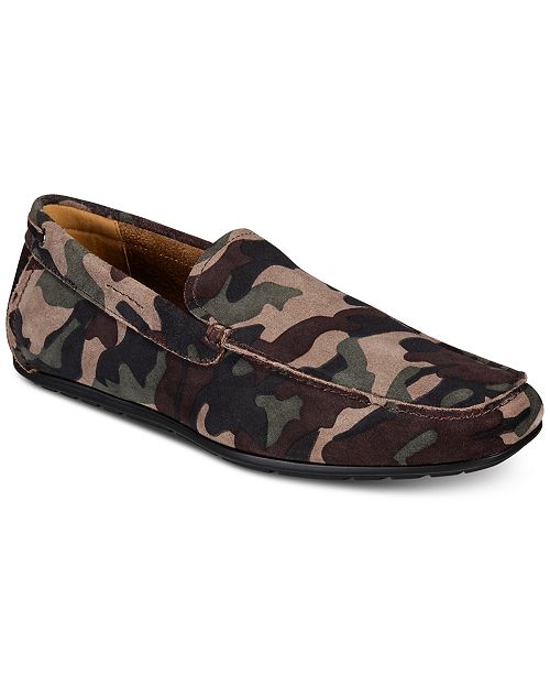 Men's Bromley Camo Suede Drivers, Created for Macy's