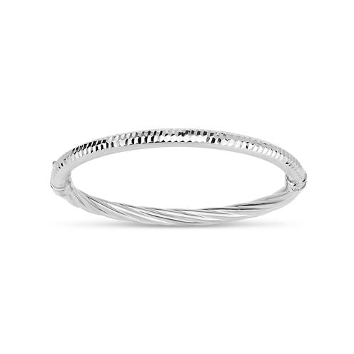 Made In Italy Womens Sterling Silver Bangle Bracelet