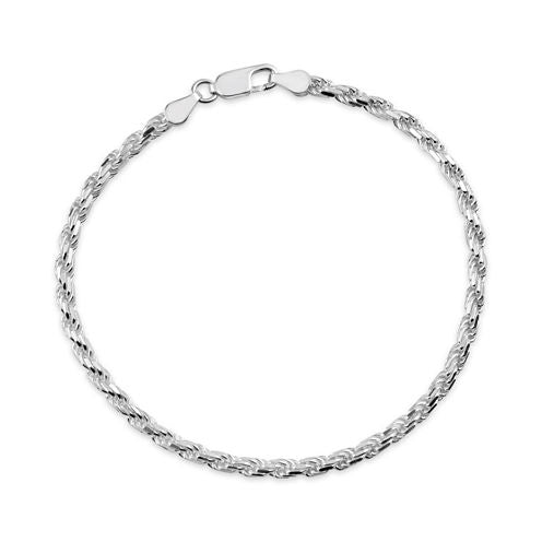 Made In Italy Womens 8 Inch Sterling Silver Chain Bracelet