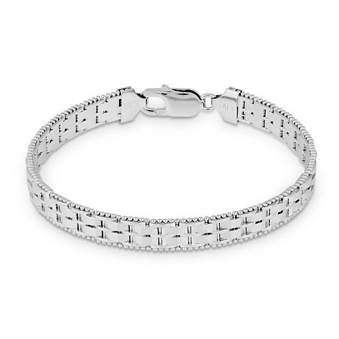 Made In Italy Womens 7 1/2 Inch Sterling Silver Chain Bracelet