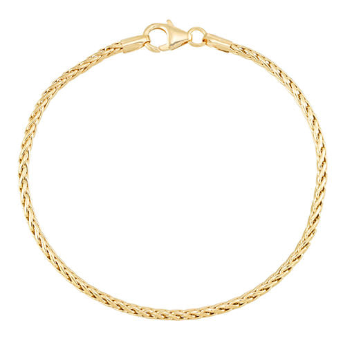 Made In Italy Womens 7 1/2 Inch 18K Gold Chain Bracelet