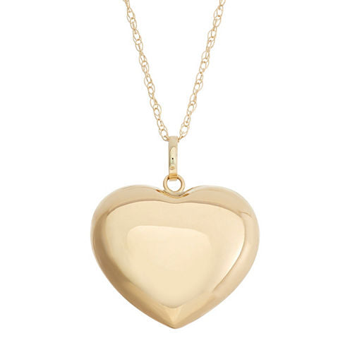 Made In Italy Womens 14K Gold Heart Pendant Necklace