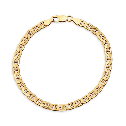 Made In Italy Unisex 8 Inch 14K Gold Over Silver Chain Bracelet