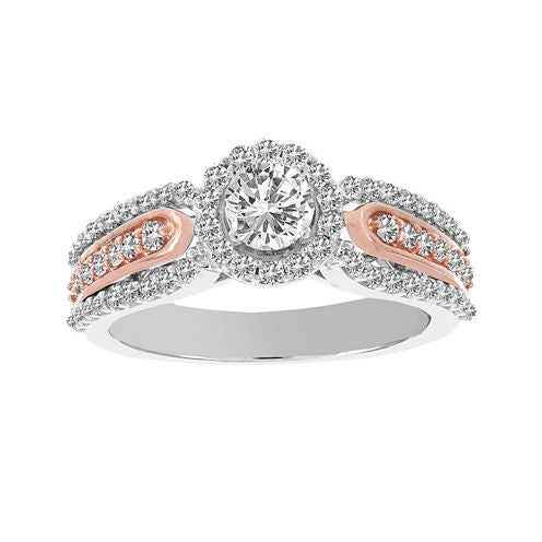 Lumastar 1 CT. T.W. Diamond 14K White and Rose Gold Engagement Ring