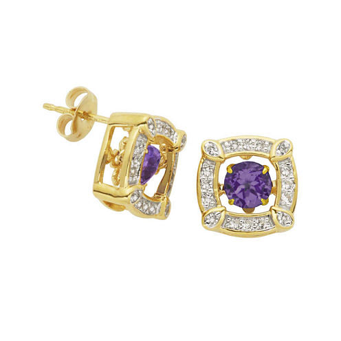 Love in Motion™ Genuine Amethyst and Lab-Created White Sapphire Earrings