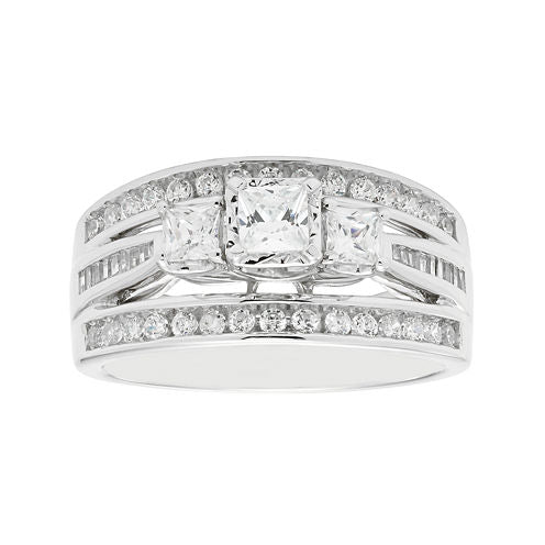 Love Lives Forever™ 1 CT. T.W. Princess-Cut Diamond 10K White Gold 3-Stone Ring