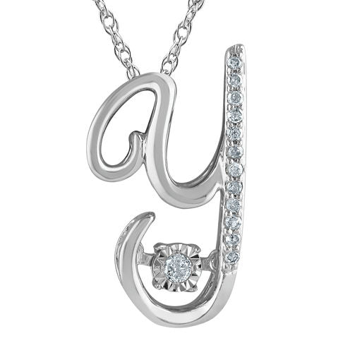 Love in Motion™ Diamond-Accent Sterling Silver "Y" Pendant Necklace