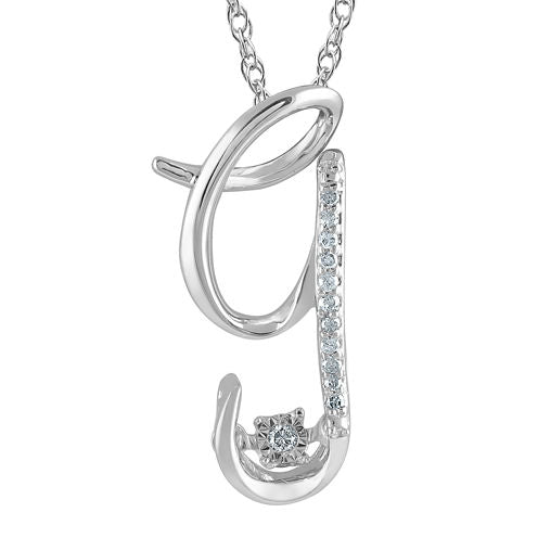 Love in Motion™ Diamond-Accent Sterling Silver "G" Pendant Necklace