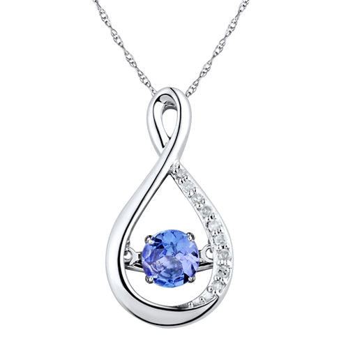 Love in Motion™ Diamond-Accent Purple Tanzanite Sterling Silver Pendant Necklace