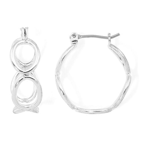 Liz Claiborne® Silver-Tone Openwork Circle Hoop Earrings