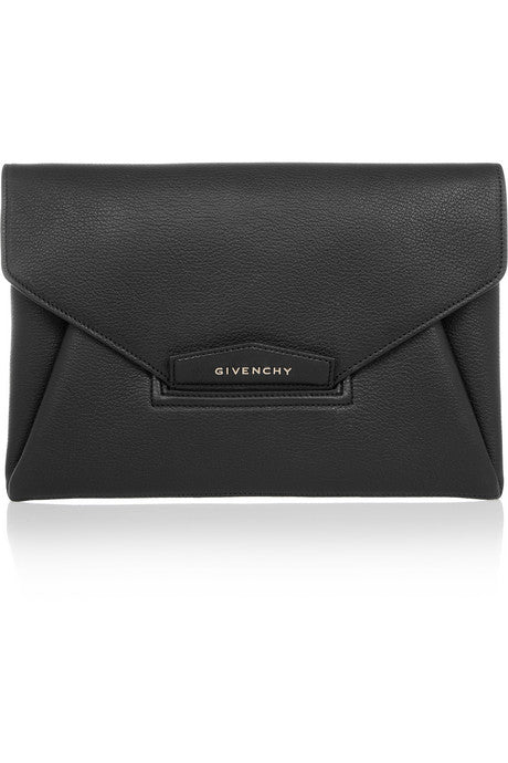 Antigona textured-leather clutch