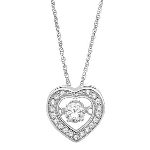 Love in Motion™  ¼ CT. T.W. Diamond Heart Pendant Necklace