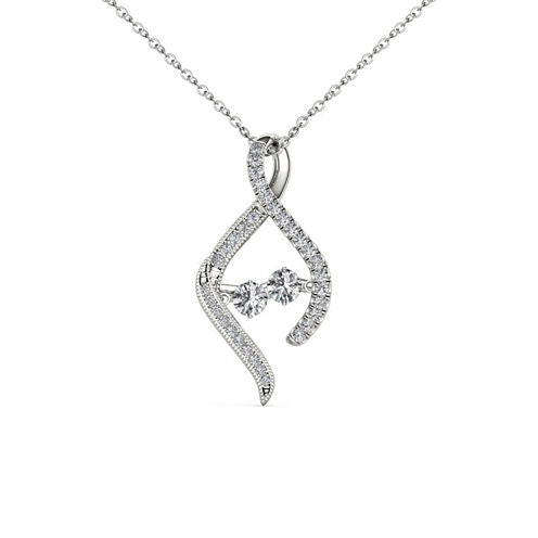 Love in Motion Womens 1/3 CT. T.W. Genuine White Diamond 10K Gold Pendant