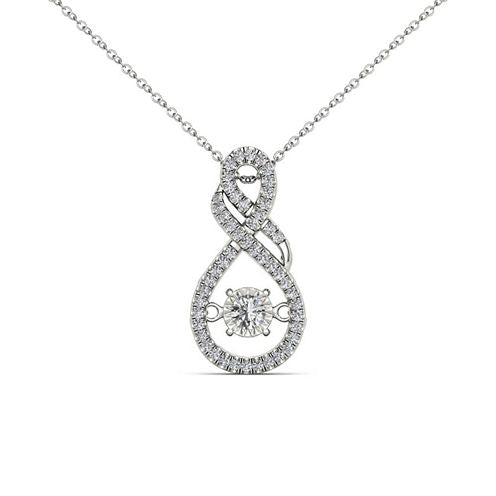 Love in Motion Womens 1/2 CT. T.W. Genuine White Diamond 10K Gold Pendant