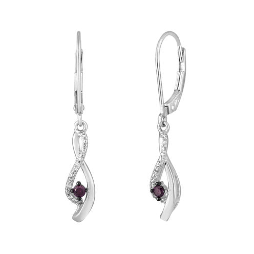 LIMITED QUANTITIES1/6 CT. T.W. White and Color-Enhanced Purple Diamond Earrings